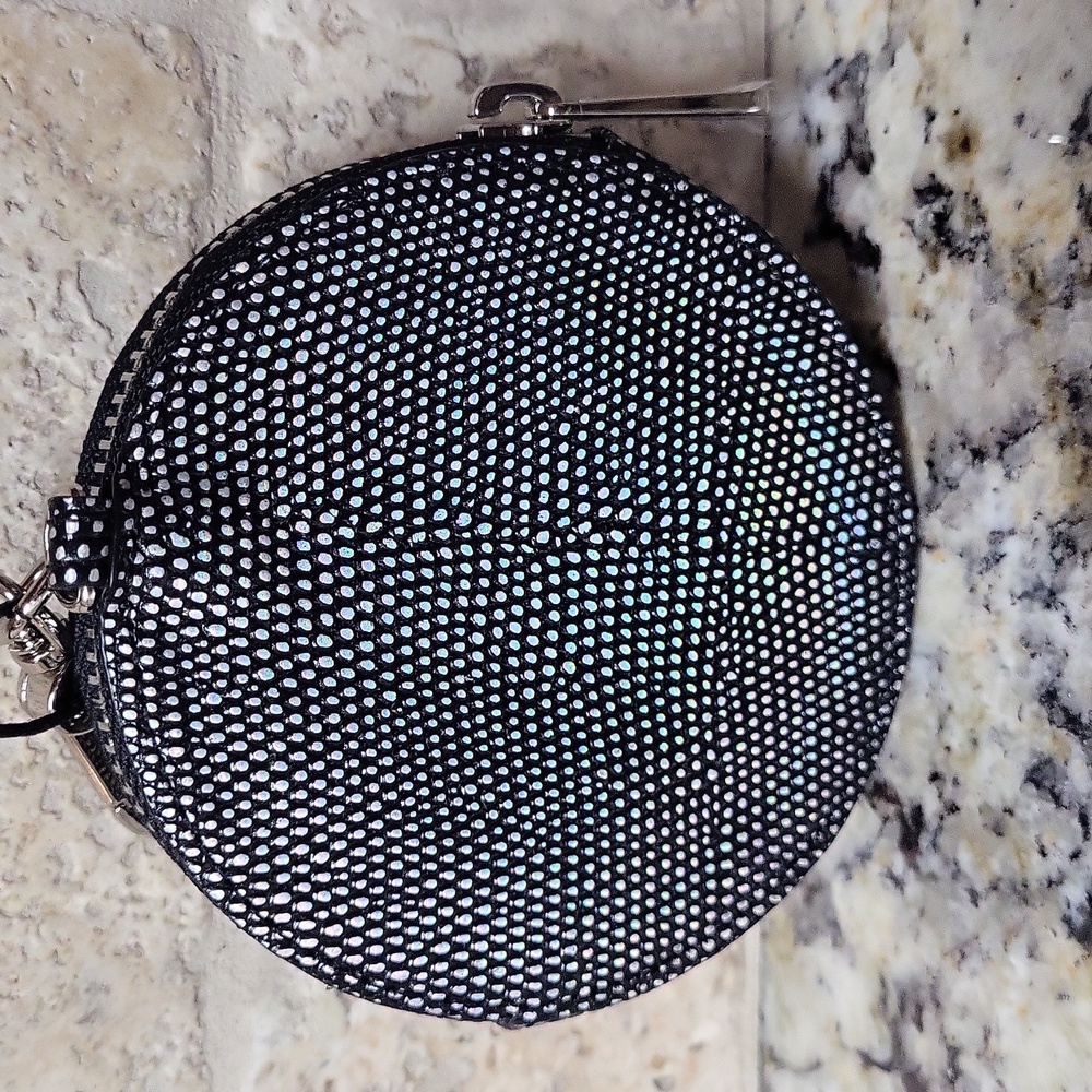Brahmin Black Circle Coin Purse Fob - Picture 7 of 13